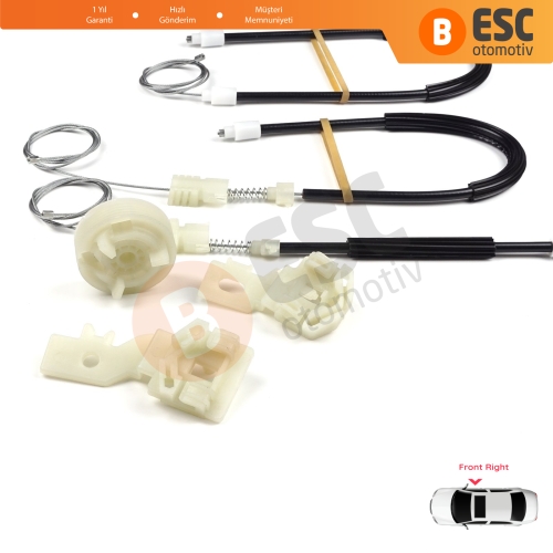 Nissan Primera P12 WP12 2001-2008 4/5 Kapı 80770AV601 İçin Elektrikli Ön Sağ Cam Kriko Tamir Seti