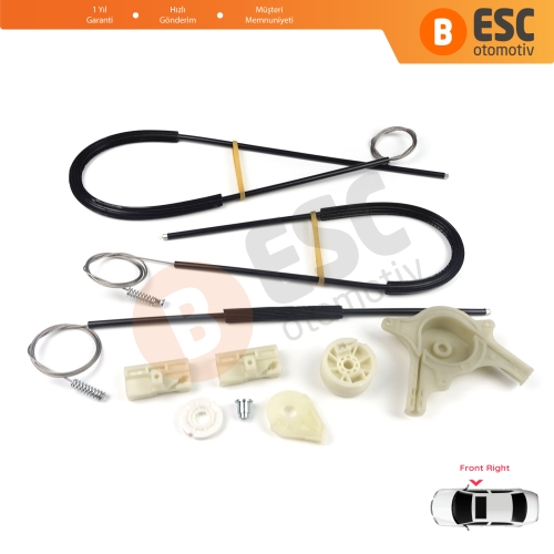 Mercedes Vito Viano Mixto MK2 W639 2003-2010 6397200146 İçin Ön Sağ Kapı Cam Kriko Tamir Seti