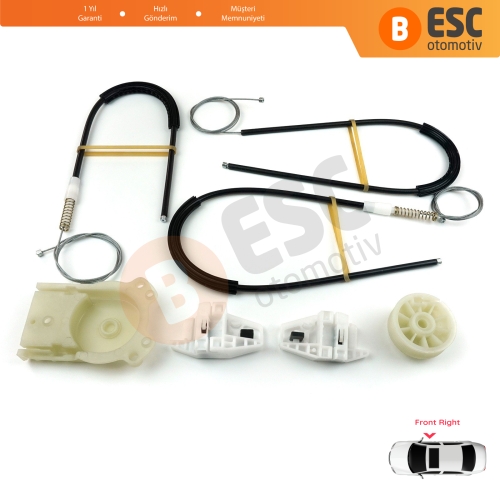 Renault Megane MK2 2002-2008 4/5 Kapı 8201010925 İçin Ön Sağ Kapı Cam Kriko Tamir Seti