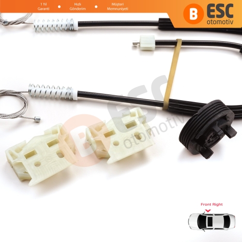 Citroen DS3 Crossback SA SB 2009-On 3-Kapı HB Convertible 9222FV İçin Sağ Kapı Cam Kriko Tamir Seti