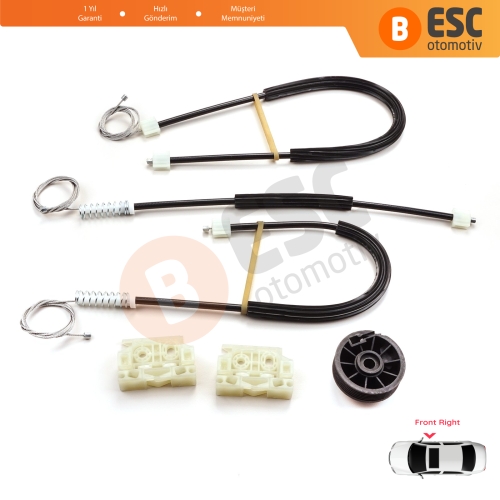 Citroen DS3 Crossback SA SB 2009-On 3-Kapı HB Convertible 9222FV İçin Sağ Kapı Cam Kriko Tamir Seti