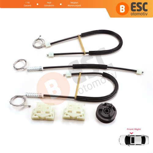 Citroen DS3 Crossback SA SB 2009-On 3-Kapı HB Convertible 9222FV İçin Sağ Kapı Cam Kriko Tamir Seti