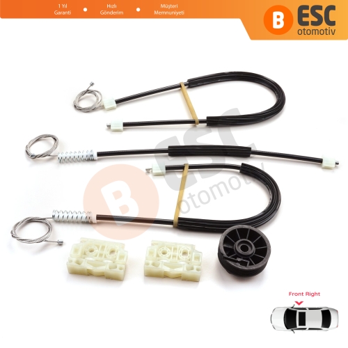 Citroen DS3 Crossback SA SB 2009-On 3-Kapı HB Convertible 9222FV İçin Sağ Kapı Cam Kriko Tamir Seti