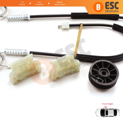 Citroen DS3 Crossback SA SB 2009-On 3-Kapı HB Convertible 9222FV İçin Sağ Kapı Cam Kriko Tamir Seti