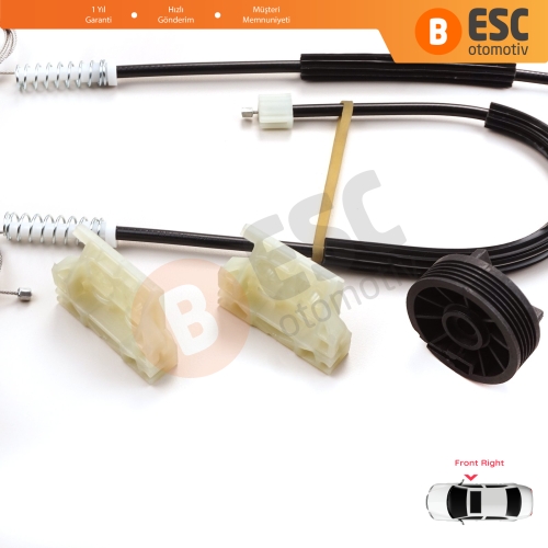 Citroen DS3 Crossback SA SB 2009-On 3-Kapı HB Convertible 9222FV İçin Sağ Kapı Cam Kriko Tamir Seti