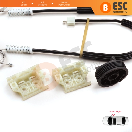 Citroen DS3 Crossback SA SB 2009-On 3-Kapı HB Convertible 9222FV İçin Sağ Kapı Cam Kriko Tamir Seti