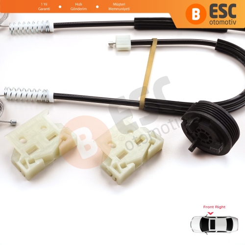 Citroen DS3 Crossback SA SB 2009-On 3-Kapı HB Convertible 9222FV İçin Sağ Kapı Cam Kriko Tamir Seti