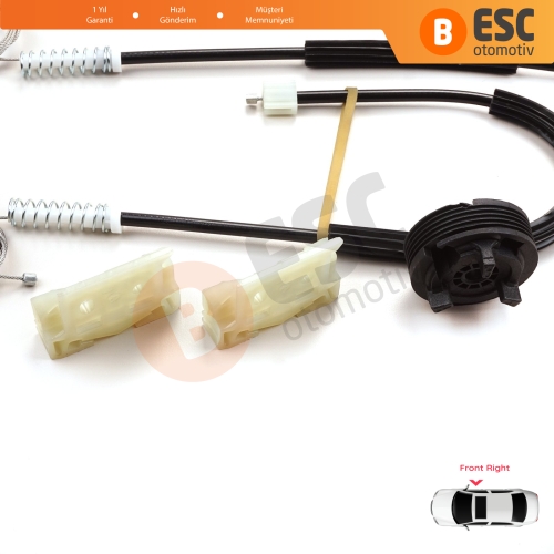 Citroen DS3 Crossback SA SB 2009-On 3-Kapı HB Convertible 9222FV İçin Sağ Kapı Cam Kriko Tamir Seti