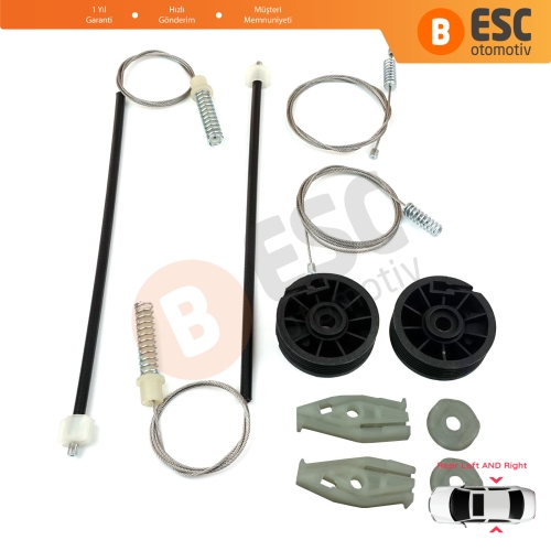 Peugeot 206 CC 2D T16 2000-2008 2-Kapı Coupe Cabrio 922457 922458 İçin Arka Sağ Sol Cam Kriko Tamir Seti