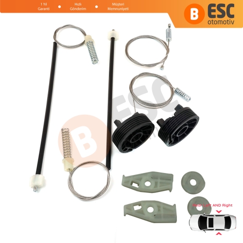 Peugeot 206 CC 2D T16 2000-2008 2-Kapı Coupe Cabrio 922457 922458 İçin Arka Sağ Sol Cam Kriko Tamir Seti