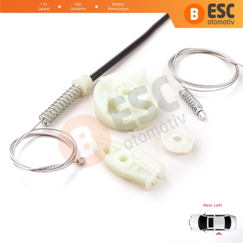 Peugeot 206 CC 2D T16 2000-2008 2-Kapı Coupe Cabrio 922357 İçin Arka Sol Cam Kriko Tamir Seti