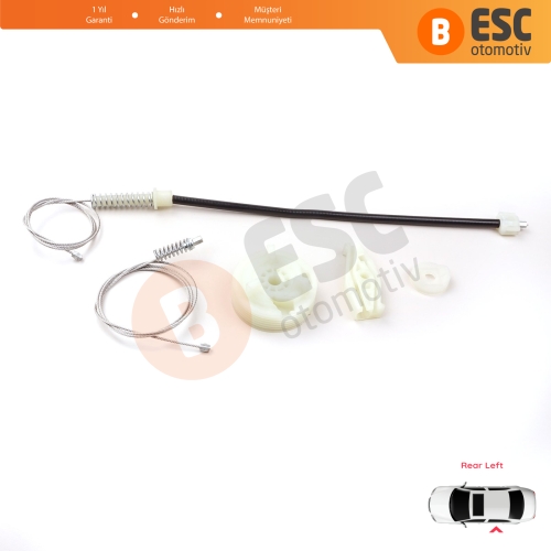 Peugeot 206 CC 2D T16 2000-2008 2-Kapı Coupe Cabrio 922357 İçin Arka Sol Cam Kriko Tamir Seti