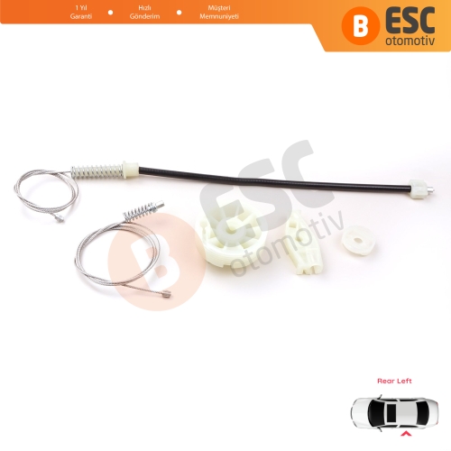 Peugeot 206 CC 2D T16 2000-2008 2-Kapı Coupe Cabrio 922357 İçin Arka Sol Cam Kriko Tamir Seti