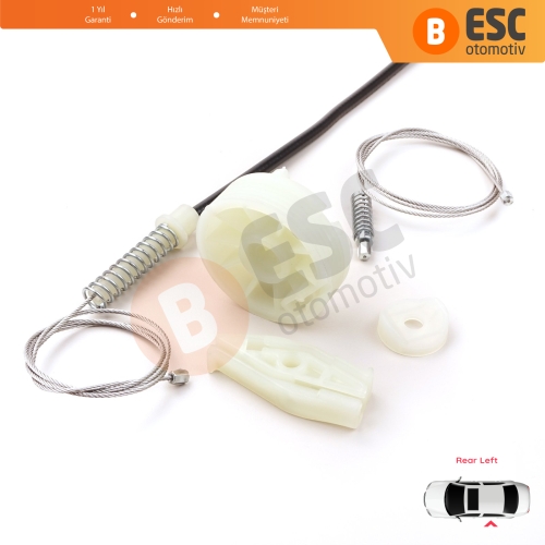 Peugeot 206 CC 2D T16 2000-2008 2-Kapı Coupe Cabrio 922357 İçin Arka Sol Cam Kriko Tamir Seti