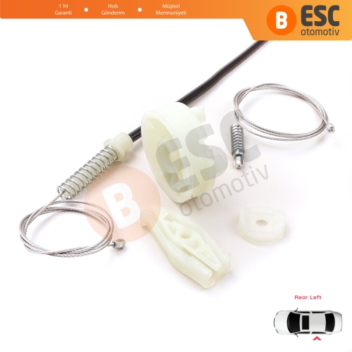 Peugeot 206 CC 2D T16 2000-2008 2-Kapı Coupe Cabrio 922357 İçin Arka Sol Cam Kriko Tamir Seti