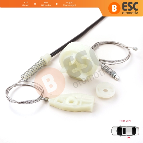 Peugeot 206 CC 2D T16 2000-2008 2-Kapı Coupe Cabrio 922357 İçin Arka Sol Cam Kriko Tamir Seti