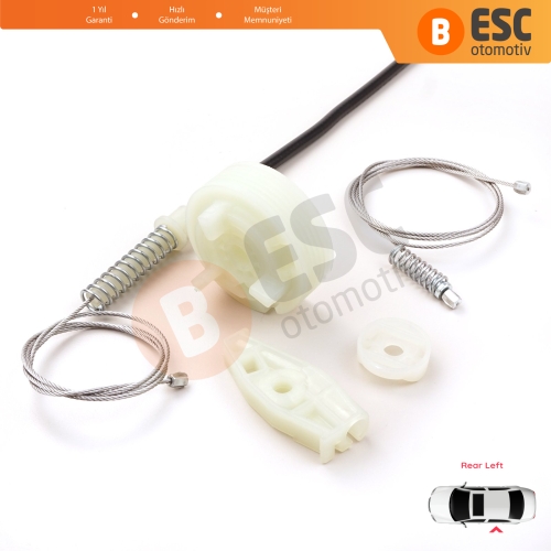 Peugeot 206 CC 2D T16 2000-2008 2-Kapı Coupe Cabrio 922357 İçin Arka Sol Cam Kriko Tamir Seti