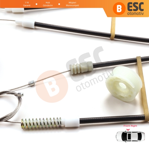 VW Golf MK3 MK4 A3 1E7 1V7 1994-2002 2-Kapı Cabrio Convertible 1E0837402 İçin Sağ Cam Kriko Tamir Seti