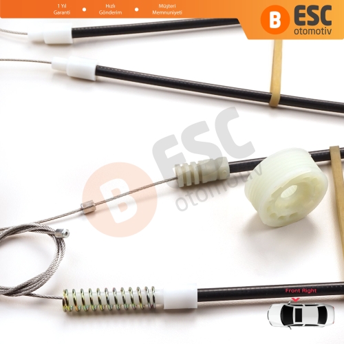 VW Golf MK3 MK4 A3 1E7 1V7 1994-2002 2-Kapı Cabrio Convertible 1E0837402 İçin Sağ Cam Kriko Tamir Seti