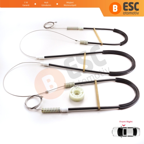 VW Golf MK3 MK4 A3 1E7 1V7 1994-2002 2-Kapı Cabrio Convertible 1E0837402 İçin Sağ Cam Kriko Tamir Seti