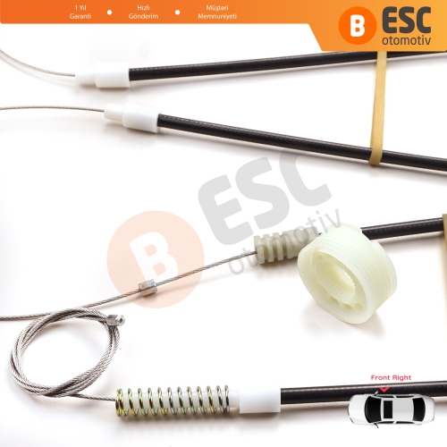 VW Golf MK3 MK4 A3 1E7 1V7 1994-2002 2-Kapı Cabrio Convertible 1E0837402 İçin Sağ Cam Kriko Tamir Seti