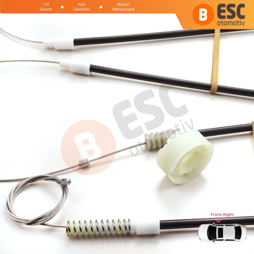 VW Golf MK3 MK4 A3 1E7 1V7 1994-2002 2-Kapı Cabrio Convertible 1E0837402 İçin Sağ Cam Kriko Tamir Seti