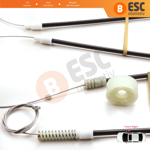 VW Golf MK3 MK4 A3 1E7 1V7 1994-2002 2-Kapı Cabrio Convertible 1E0837402 İçin Sağ Cam Kriko Tamir Seti