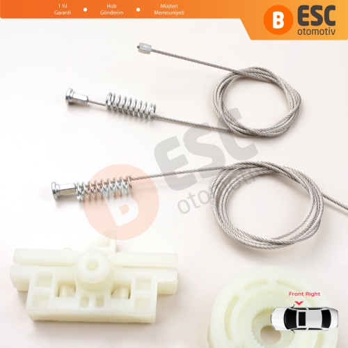 Fiat Fiorino Qubo MK3 225 Peugeot Bipper Citroen Nemo AA 2008-2024 MPV Van 9222EN İçin Ön Sağ Cam Kriko Tamir Seti