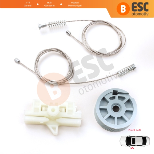 Fiat Fiorino Qubo MK3 225 Peugeot Bipper Citroen Nemo AA 2008-2024 MPV Van 9221EP İçin Ön Sol Cam Kriko Tamir Seti