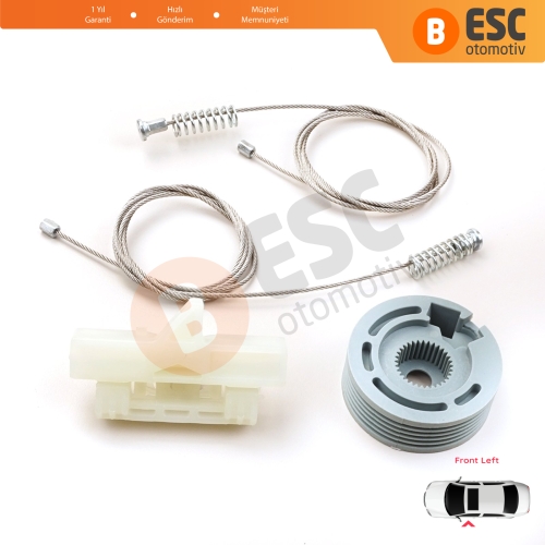 Fiat Fiorino Qubo MK3 225 Peugeot Bipper Citroen Nemo AA 2008-2024 MPV Van 9221EP İçin Ön Sol Cam Kriko Tamir Seti