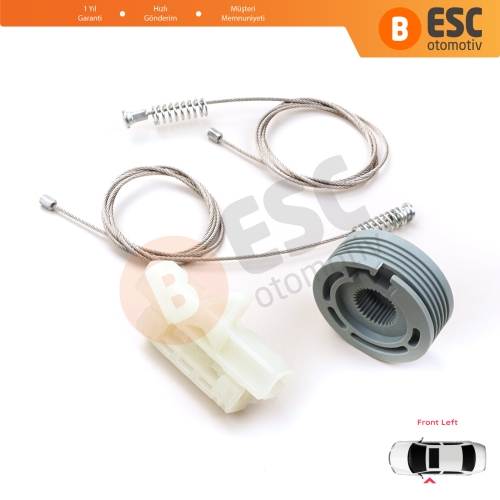 Fiat Fiorino Qubo MK3 225 Peugeot Bipper Citroen Nemo AA 2008-2024 MPV Van 9221EP İçin Ön Sol Cam Kriko Tamir Seti