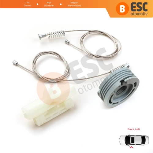 Fiat Fiorino Qubo MK3 225 Peugeot Bipper Citroen Nemo AA 2008-2024 MPV Van 9221EP İçin Ön Sol Cam Kriko Tamir Seti