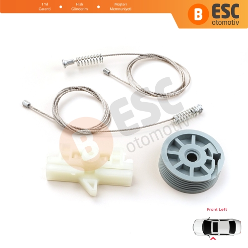 Fiat Fiorino Qubo MK3 225 Peugeot Bipper Citroen Nemo AA 2008-2024 MPV Van 9221EP İçin Ön Sol Cam Kriko Tamir Seti