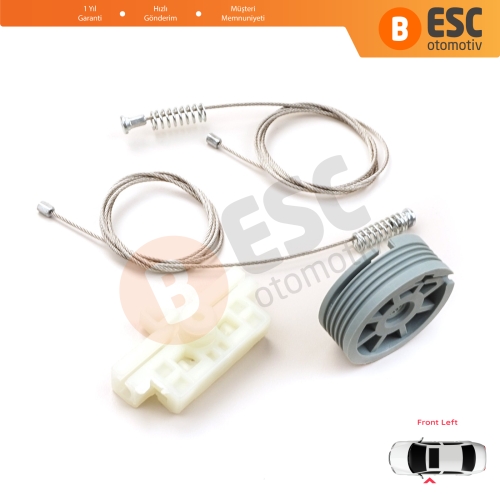 Fiat Fiorino Qubo MK3 225 Peugeot Bipper Citroen Nemo AA 2008-2024 MPV Van 9221EP İçin Ön Sol Cam Kriko Tamir Seti