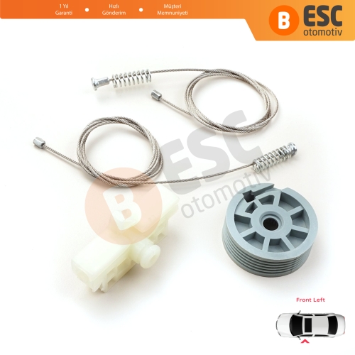 Fiat Fiorino Qubo MK3 225 Peugeot Bipper Citroen Nemo AA 2008-2024 MPV Van 9221EP İçin Ön Sol Cam Kriko Tamir Seti