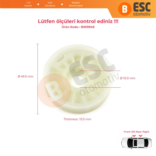 Audi Mercedes BMW İçin Ön veya Arka Sağ Cam Kriko Tamir Seti