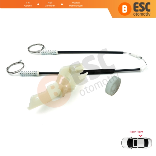 Peugeot 407 6E 6D 2004-2011 4/5 Kapı 9644893680 İçin Elektrikli Arka Sağ Cam Kriko Tamir Seti