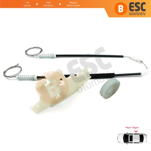 Peugeot 407 6E 6D 2004-2011 4/5 Kapı 9644893680 İçin Elektrikli Arka Sağ Cam Kriko Tamir Seti