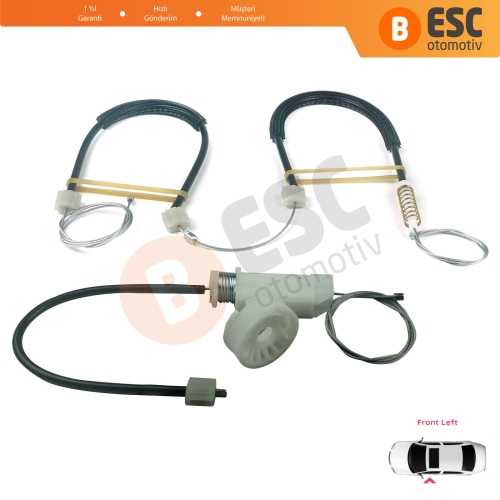 Mercedes CLS Class C219 W219 2004-2011 A2197200746 İçin Ön Sol Cam Kriko Tamir Seti