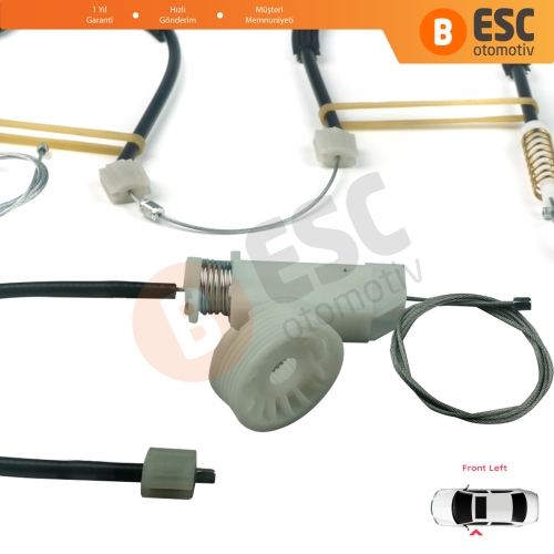Mercedes CLS Class C219 W219 2004-2011 A2197200746 İçin Ön Sol Cam Kriko Tamir Seti