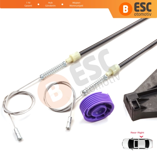 Audi A3 MK2 8P 8PA 8P1 2003-2013 4/5 Kapı 8P4839462 İçin Arka Sağ Cam Kriko Tamir Seti