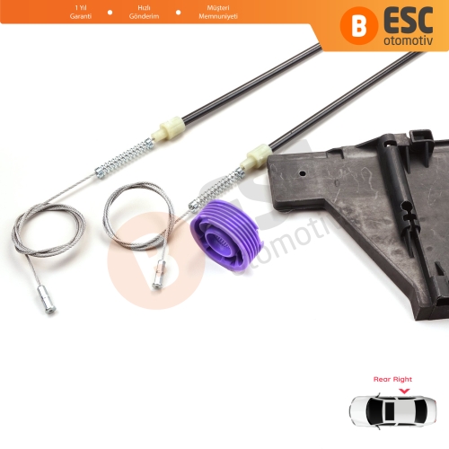 Audi A3 MK2 8P 8PA 8P1 2003-2013 4/5 Kapı 8P4839462 İçin Arka Sağ Cam Kriko Tamir Seti