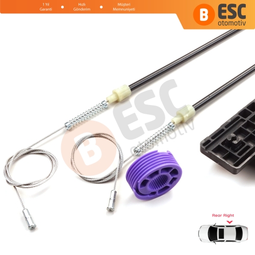 Audi A3 MK2 8P 8PA 8P1 2003-2013 4/5 Kapı 8P4839462 İçin Arka Sağ Cam Kriko Tamir Seti