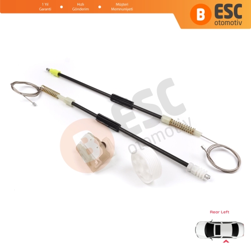 Mercedes S Class W140 1992-1999 4-Kapı Sedan 1407301146 İçin Arka Sol Cam Kriko Tamir Seti