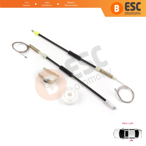 Mercedes S Class W140 1992-1999 4-Kapı Sedan 1407301146 İçin Arka Sol Cam Kriko Tamir Seti