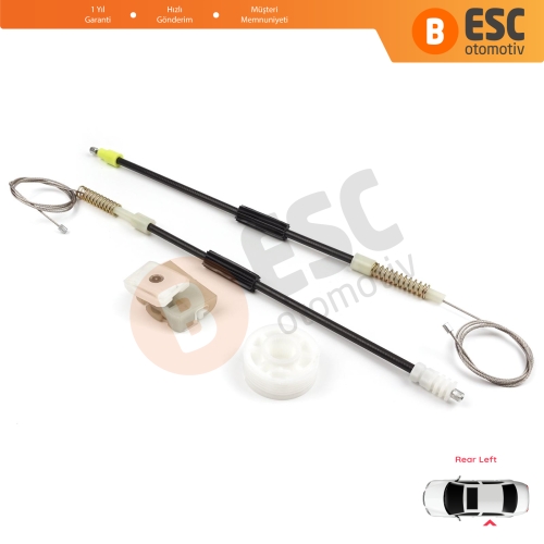 Mercedes S Class W140 1992-1999 4-Kapı Sedan 1407301146 İçin Arka Sol Cam Kriko Tamir Seti