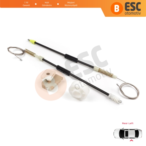 Mercedes S Class W140 1992-1999 4-Kapı Sedan 1407301146 İçin Arka Sol Cam Kriko Tamir Seti