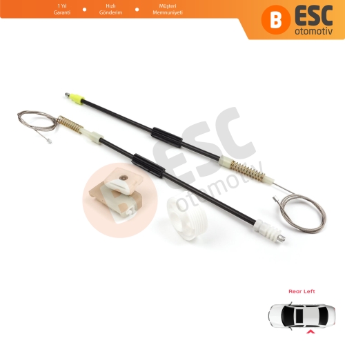 Mercedes S Class W140 1992-1999 4-Kapı Sedan 1407301146 İçin Arka Sol Cam Kriko Tamir Seti
