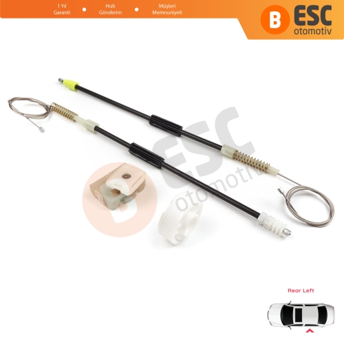 Mercedes S Class W140 1992-1999 4-Kapı Sedan 1407301146 İçin Arka Sol Cam Kriko Tamir Seti