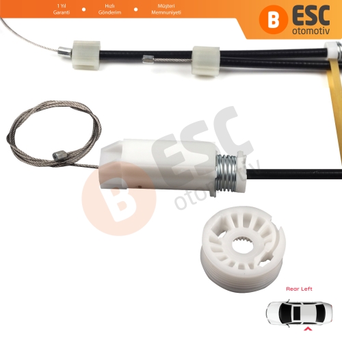 Mercedes CLS Class C219 W219 2004-2011 A2197300746 İçin Arka Sol Cam Kriko Tamir Seti